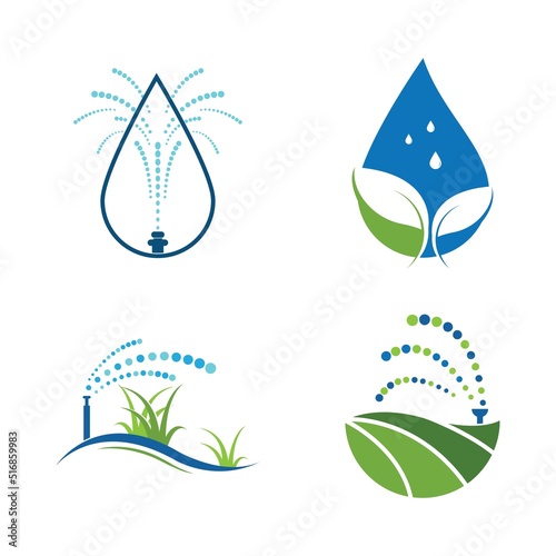 Irrigation logo design vector. Icon Symbol.