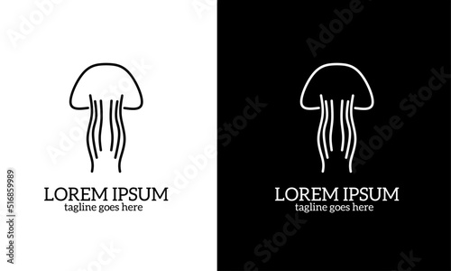 Illustration vector graphics of template logo jellyfish minimalist simple design