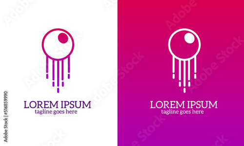Illustration vector graphics of template logo jellyfish shape bubbles