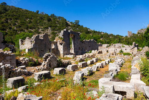 Ruins of a Roman Temple at Olympos in Antalya, Turkey