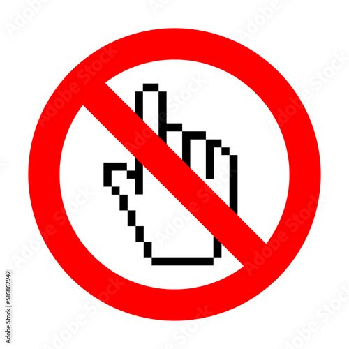Do not click, suspicious email concept, vector sign on white background