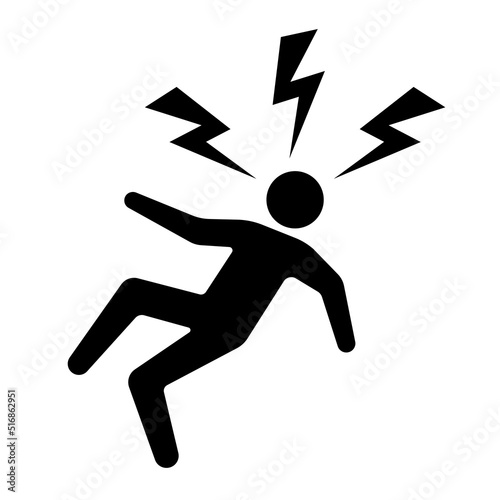 Electric shock vector icon isolated on white background