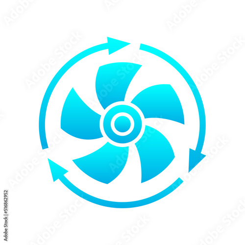Cooling system vector logo, air con icon isolated on white background