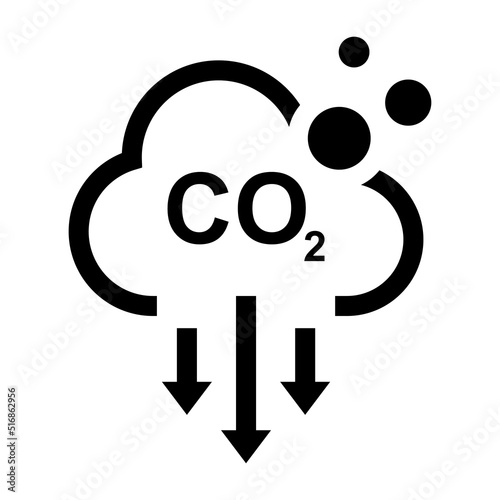 Carbon dioxide or CO2 vector icon on white background