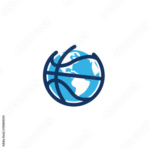 world and basketball logo vector