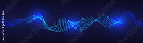 Blue abstract wave flow vector design shape graphic elements on blue background for brochure flyer Poster leaflet Annual report Book cover Layout template