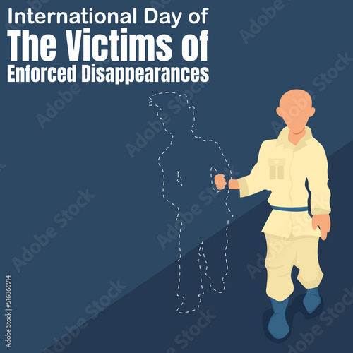 illustration vector graphic of a military officer arrests innocent people, perfect for international day, victims of enforced disappearances, celebrate, greeting card, etc.