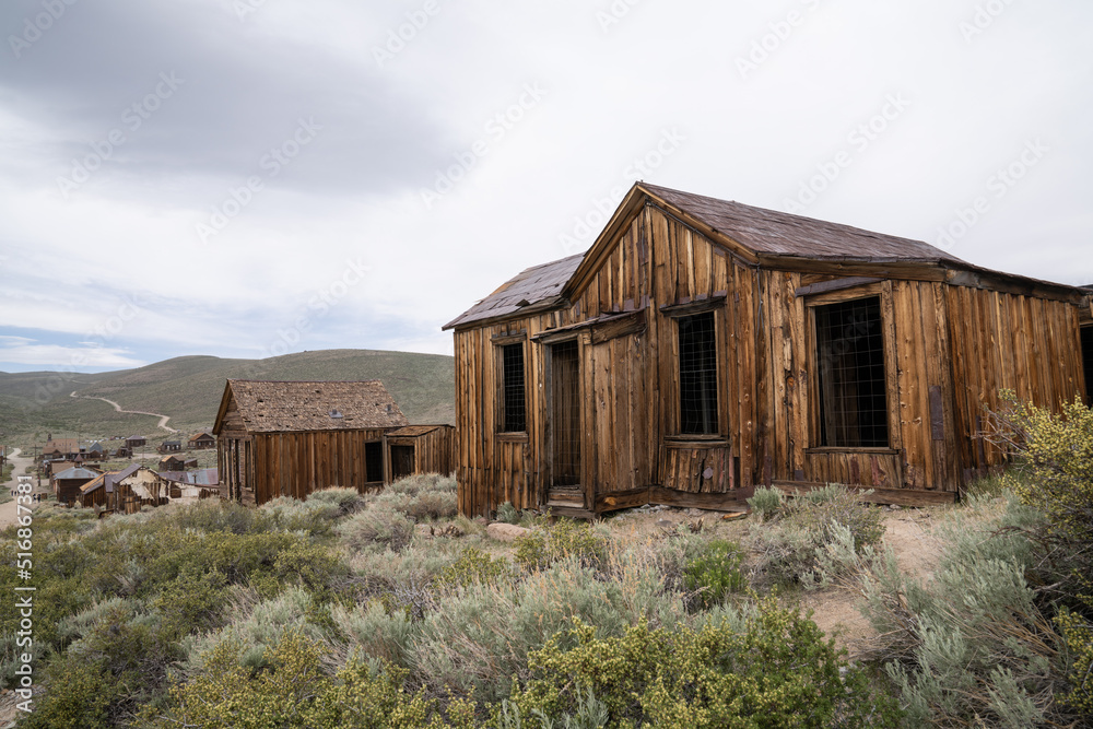 Old Mining Ghost Town In Bodie State Historic Park, California. A Popular Tourist Destination Near Bridgeport. Old Mining Ghost Town In Bodie State Historic Park, California. A Popular Tourist Destination Near Bridgeport.