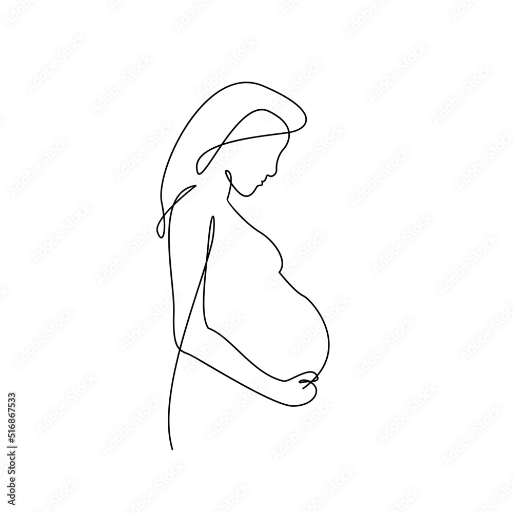continuous one line drawing of happy pregnant woman editable hand drawn line art vector design continuous one line drawing of happy pregnant woman editable hand drawn line art vector design
