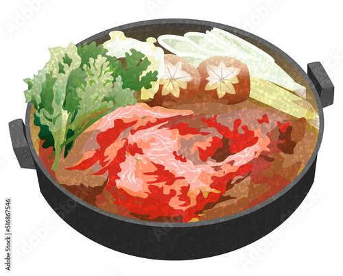 すき焼き 手描き風