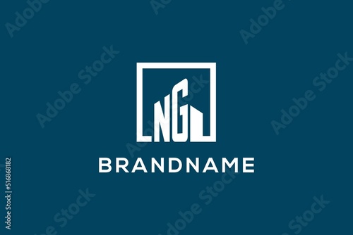 Letter NG with square shape logo style, modern and minimal logo for real estate
