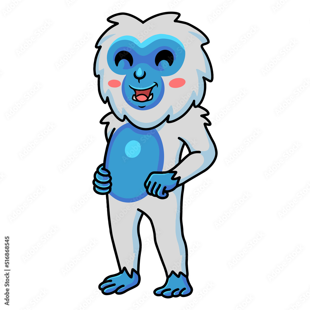 Cute little yeti cartoon standing