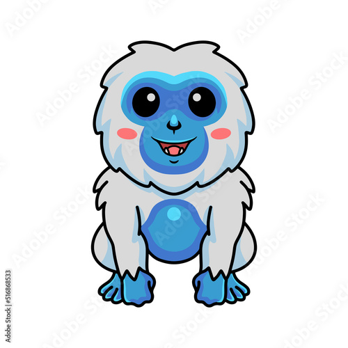 Cute little yeti cartoon sitting
