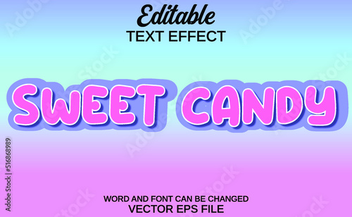editable text effect sweet candy