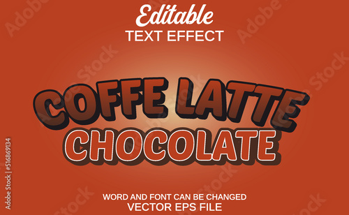 editable text effect chocolate