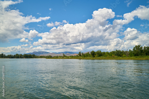 Thompson River in Kamloops BC Canada. Clouds over the Thompson River at Kamloops, British Columbia.