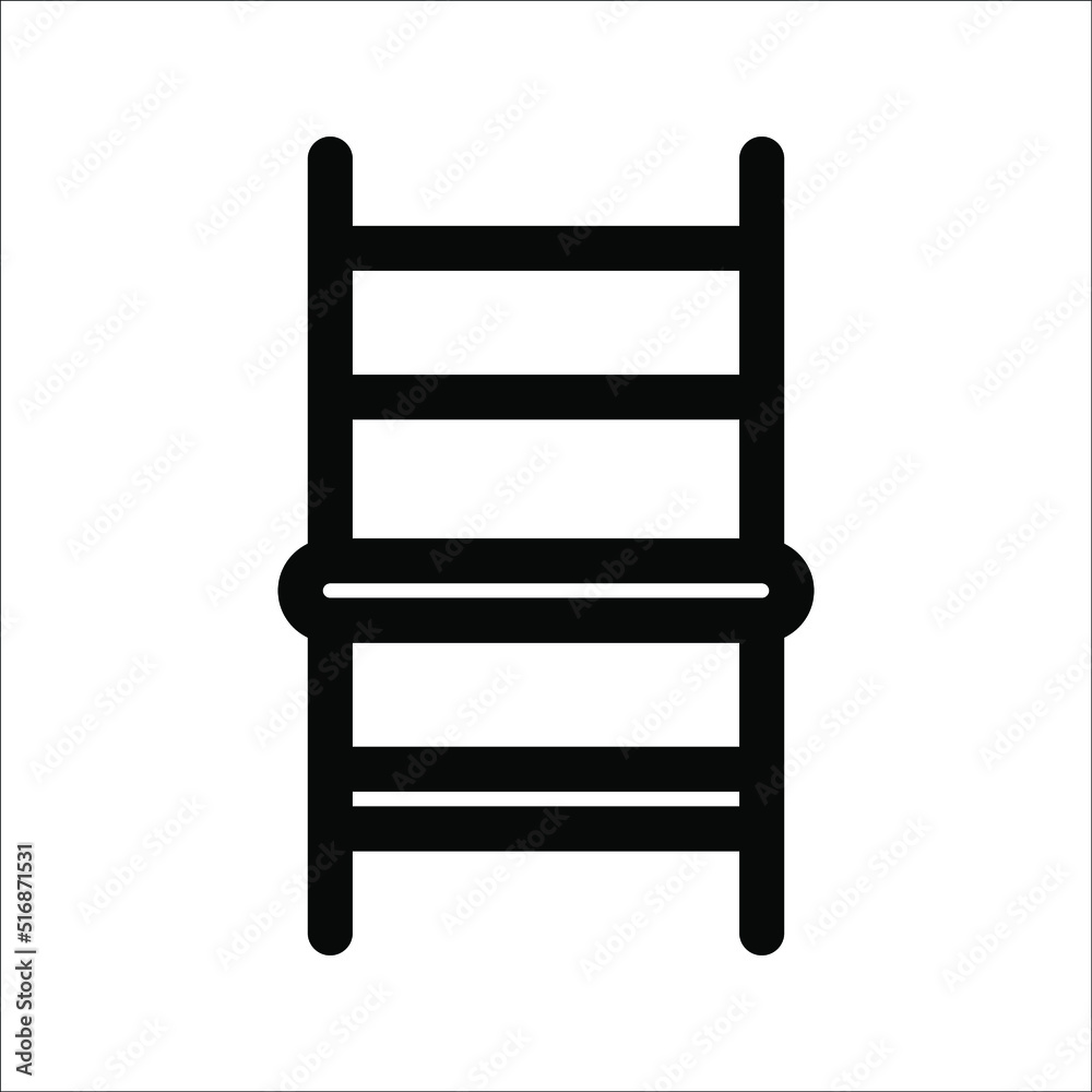 Black line Chair icon isolated on white background. Vector