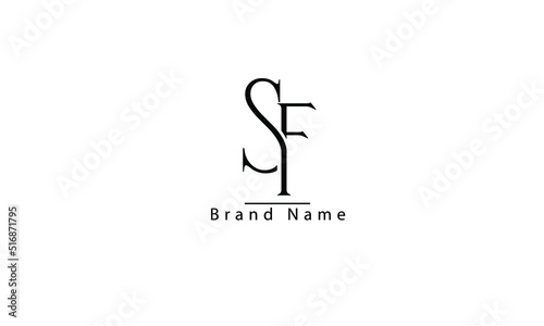 SF FS S F abstract vector logo monogram template