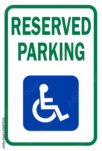 handicap parking sign, handicap reserved parking sign with right arrow, wheelchair parking sign