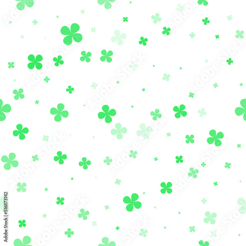 Simple four-leaf clover background. Editable seamless pattern. Design for banner, poster, card, textile, fabric, wrapping paper. Transparent background. Vector EPS 8.