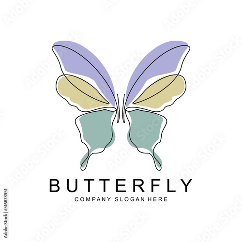 Butterfly Logo Design, Beautiful Flying Animal, Company Brand Icon Illustration, Screen Printing, Salon