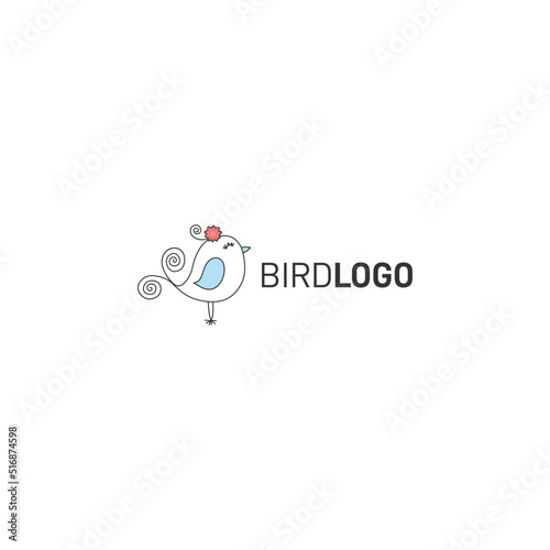 Free Download Lines Art Beautiful Little Bird Logo - GFXLoad