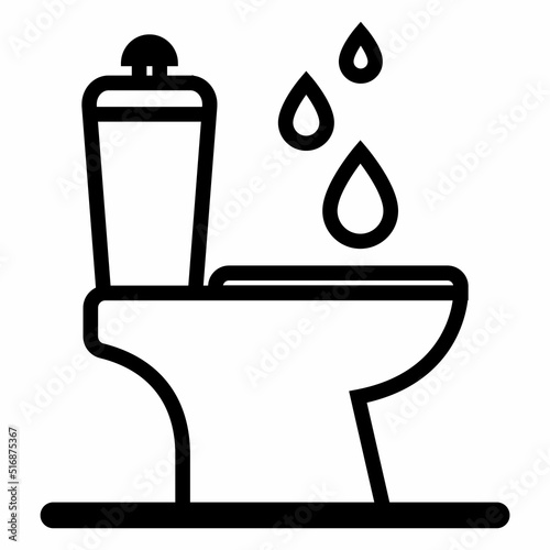 white toilet bowl icon. pee at the urinal. flat vector illustration.