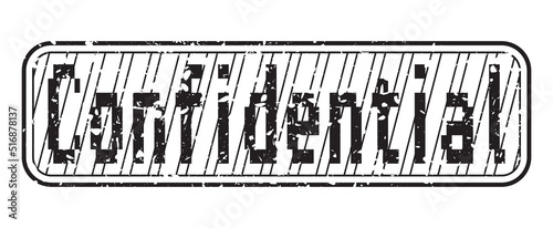 Simple vintage rubber stamp with Confidential text.