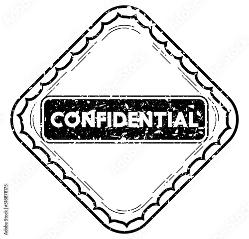 Simple vintage rubber stamp with Confidential text.