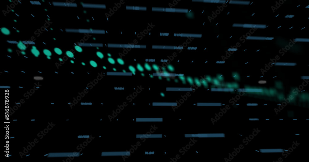 Image of data processing and statistics on dark background Image of data processing and statistics on dark background
