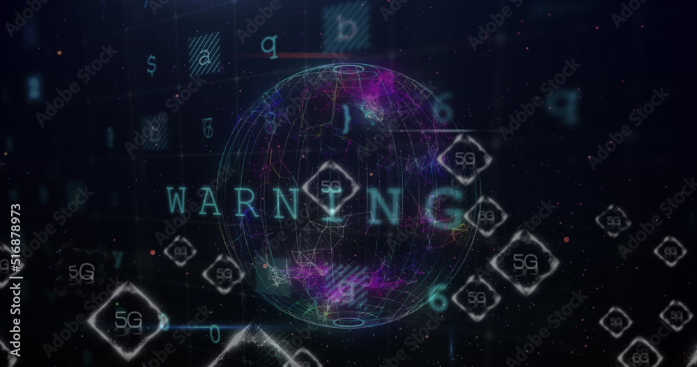 Obraz premium Image of data processing and globe over black background
