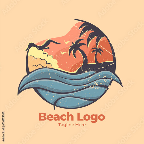The Beach or Island logo in vintage style is so cool