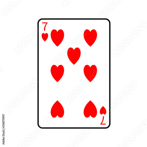 Vector illustration poker card symbols. Card Hearts. Isolated on a blank, editable and changeable background.