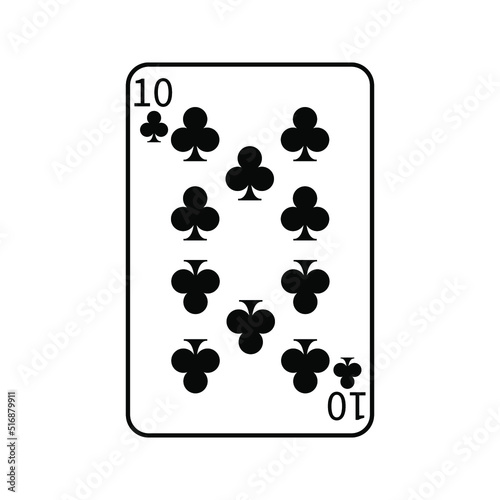 Vector illustration poker card symbols. Card number four curly. Isolated on a blank, editable and changeable background.