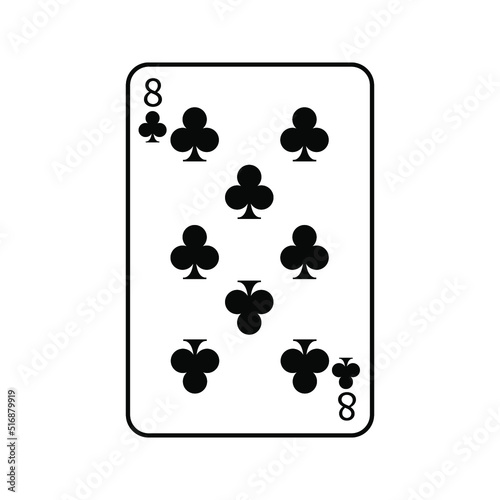 Vector illustration poker card symbols. Card number four curly. Isolated on a blank, editable and changeable background.