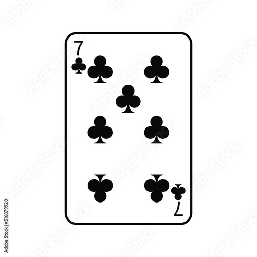 Vector illustration poker card symbols. Card number four curly. Isolated on a blank, editable and changeable background.