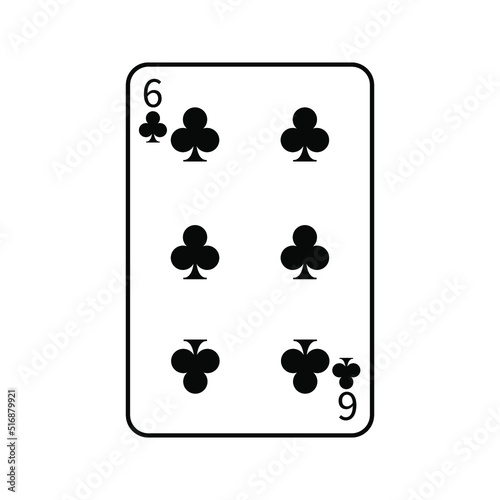 Vector illustration poker card symbols. Card number four curly. Isolated on a blank, editable and changeable background.