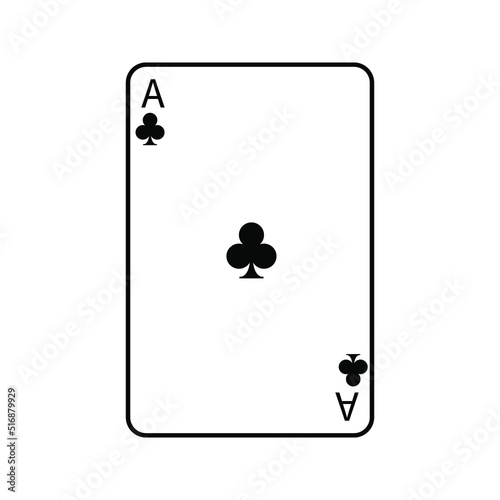 Vector illustration poker card symbols. Card number four curly. Isolated on a blank, editable and changeable background.