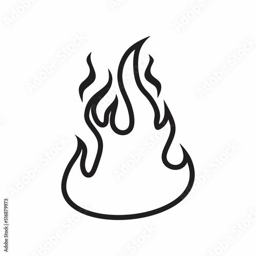 Fire flame line vector icon