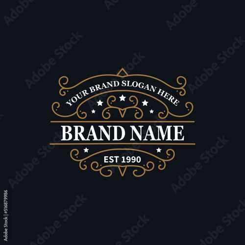 Flourish frame for label design, logo design, product quality design, brand logo design