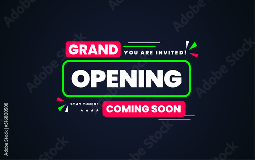 Grand opening soon sale poster sale banner design template with 3d editable text effect