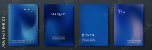 Wallpaper Mural Blurred dark blue backgrounds set with abstract gradient texture background with dynamic blurred effect. Templates for brochures, posters, banners, flyers and cards. Vector illustration. Torontodigital.ca