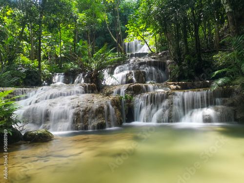 Mae Kae waterfall  limestone waterfall at Lampang province in Thailand