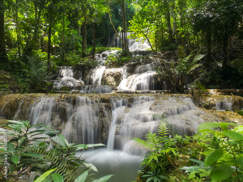 Mae Kae waterfall  limestone waterfall at Lampang province in Thailand