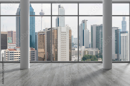Canvas Print Downtown Kuala Lumpur City Skyline Buildings from High Rise Window