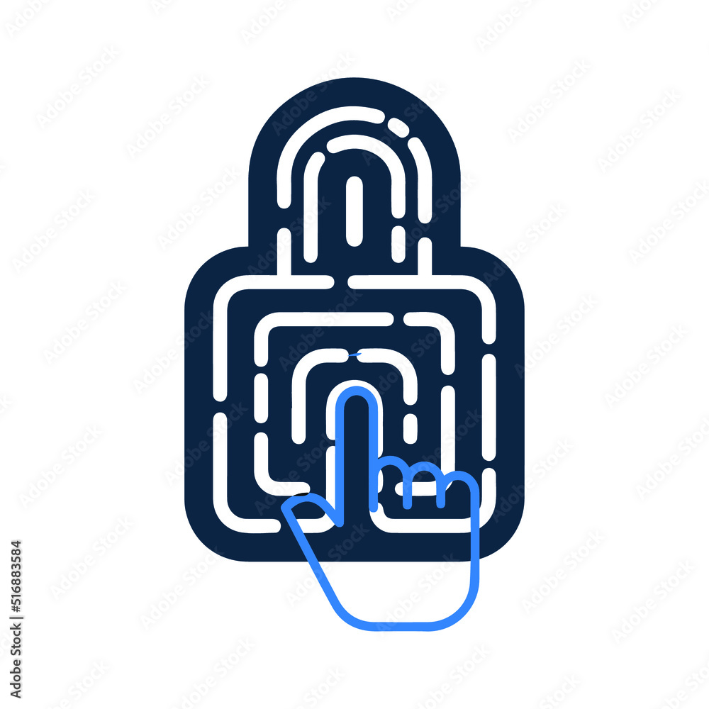 Digital id padlock or password privacy icon Digital id padlock or password privacy icon