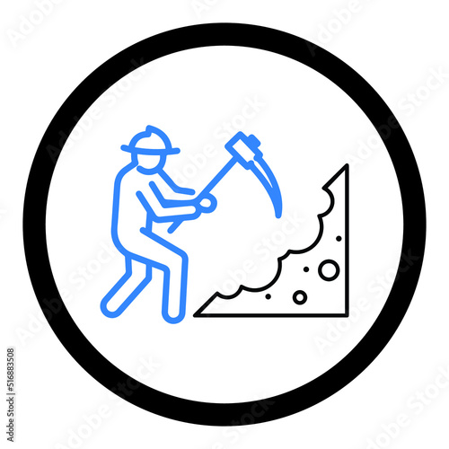 Digging mine or mining quarry icon