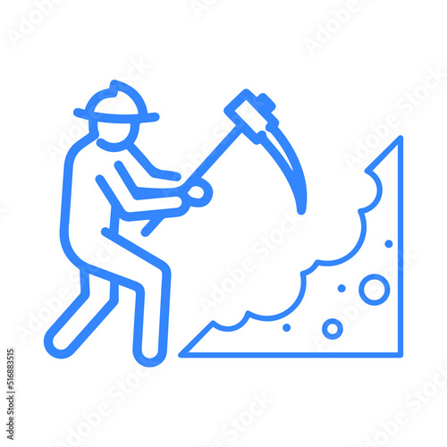 Digging mine or mining quarry icon