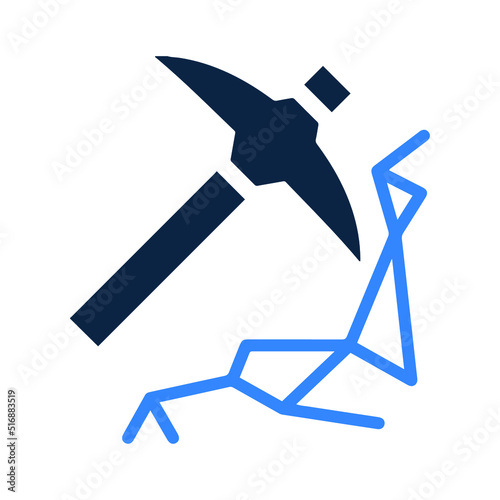 Digging mine or mining quarry icon