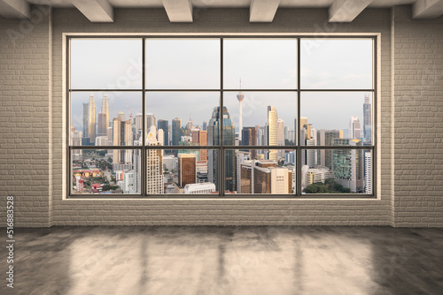 Canvas Print Empty room Interior Skyscrapers View Malaysia